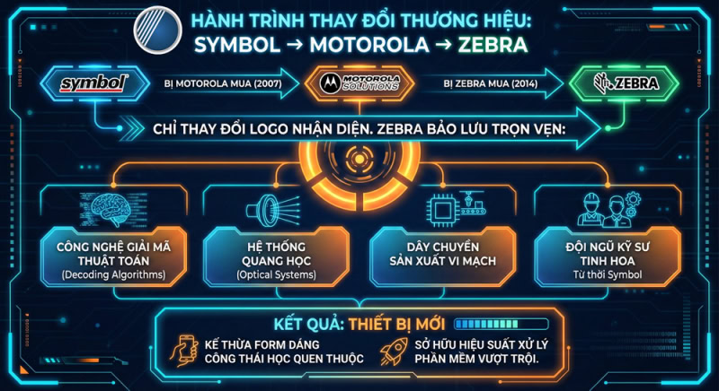 Hành trình lịch sử thay đổi thương hiệu từ Symbol sang Zebra Hành trình lịch sử thay đổi thương hiệu từ Symbol sang Zebra