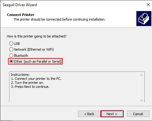 Chọn “Other (such as Parallel or Serial)” rồi bấm "Next"
