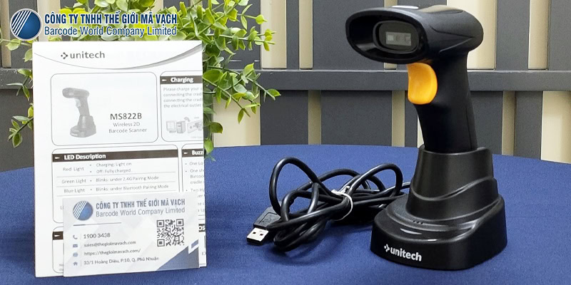 Máy quét mã vạch 2D Unitech MS822B bluetooth hàng nhập, chính hãng Máy quét mã vạch 2D Unitech MS822B bluetooth hàng nhập, chính hãng