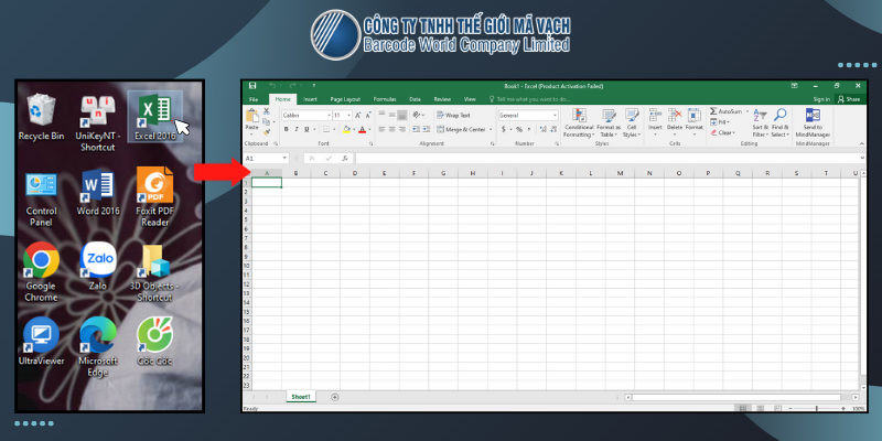 Mở Excel cà chọn ô cần nhập liệu