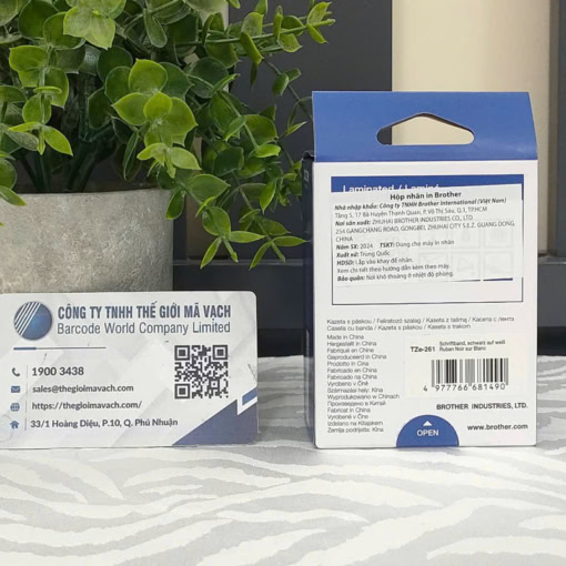 Nhãn in Brother TZe-261 (36mm) nền trắng chữ đen