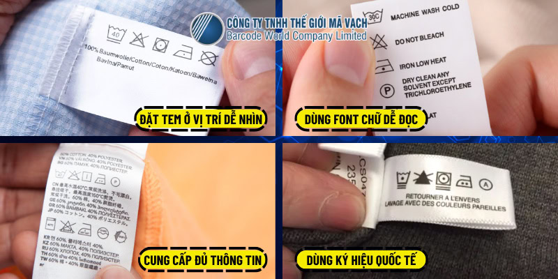 Cách sử dụng tem nhãn care (Care label)