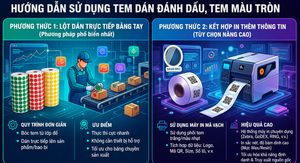 Cách thao tác sử dụng tem dán đánh dấu Cách thao tác sử dụng tem dán đánh dấu