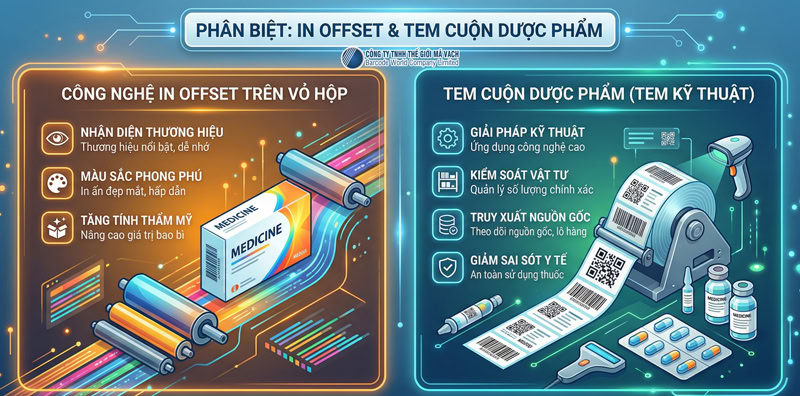 Tem nhãn mác dược phẩm khác công nghệ in Offset Tem nhãn mác dược phẩm khác công nghệ in Offset