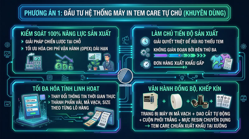 Đầu tư hệ thống máy in tem care tại xưởng Đầu tư hệ thống máy in tem care tại xưởng