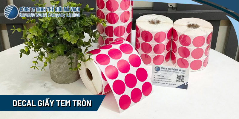 Decal giấy tem dán đánh dấu tròn màu