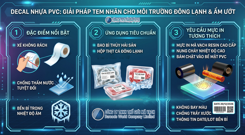 Decal nhựa PVC in tem nhãn thực phẩm môi trường ẩm ướt Decal nhựa PVC in tem nhãn thực phẩm môi trường ẩm ướt