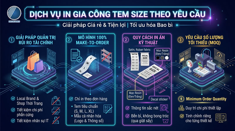 Dịch vụ in gia công tem size theo yêu cầu Dịch vụ in gia công tem size theo yêu cầu