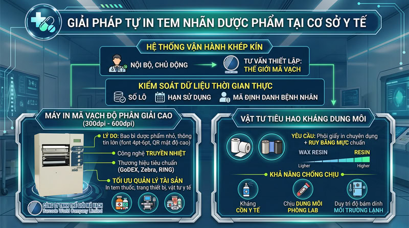 Giải pháp tự in nhãn dược phẩm tại cơ sở y tế Giải pháp tự in nhãn dược phẩm tại cơ sở y tế