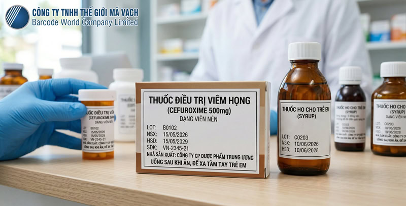 Hình minh hoạ tem nhãn mác dược phẩm Hình minh hoạ tem nhãn mác dược phẩm