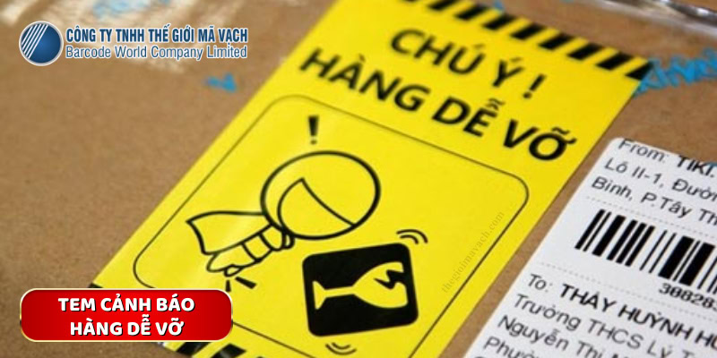 In gia công tem cảnh báo hàng dễ vỡ (Mẫu 3)