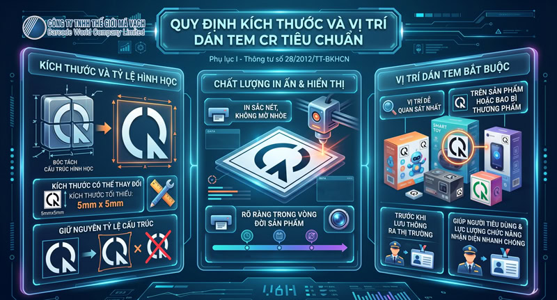 Quy định về kích thước và ị trí dán tem CR Quy định về kích thước và ị trí dán tem CR