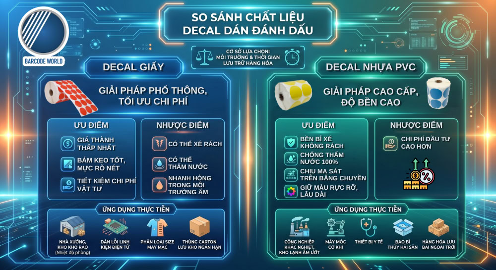 So sánh decal giấy và decal nhựa pvc dán đánh dấu So sánh decal giấy và decal nhựa pvc dán đánh dấu