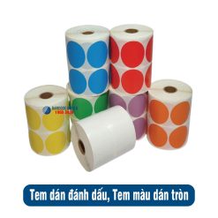 Tem dán đánh dấu, tem màu dán tròn giá tốt