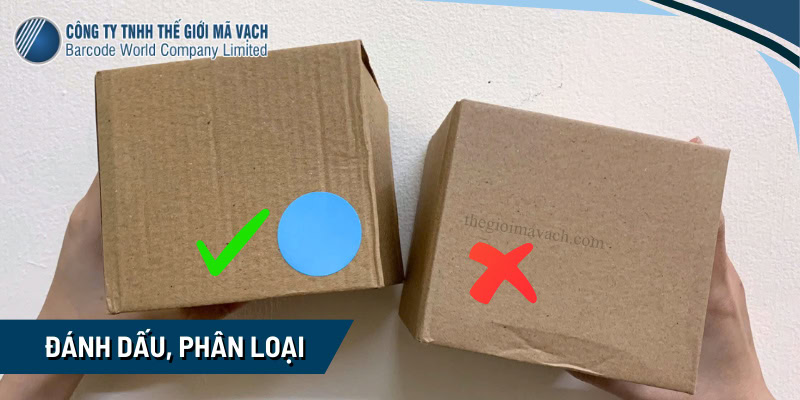 Tem dán đánh dấu loại tem màu dán tròn hỗ trợ phân loại