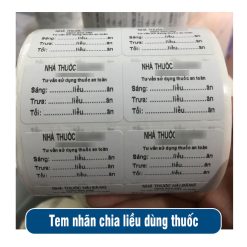 Tem nhãn dán chia liều dùng thuốc in gia công theo yêu cầu