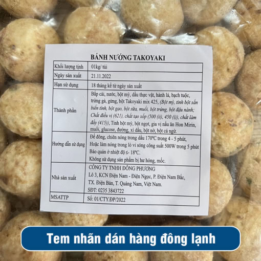 Tem nhãn dán hàng đông lạnh độ bền tốt