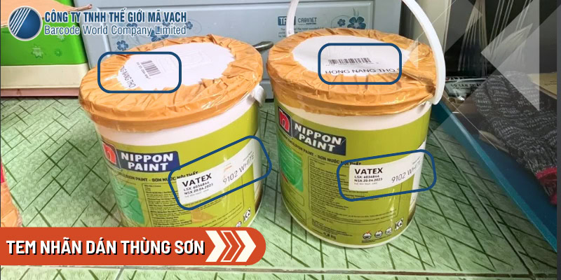 Tem nhãn dán thùng sơn cung cấp thông tin chi tiết về sản phẩm sơn