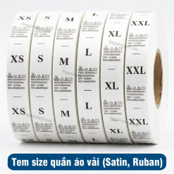 Tem size vải quần áo Satin, Ruban