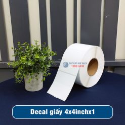Decal giấy in mã vạch 102x102mm (4x4inch) loại 1 tem 1 hàng giá tốt