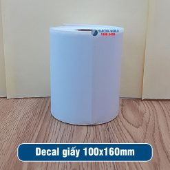 Decal giấy in mã vạch 100x160mm loại 1 tem 1 hàng giá tốt