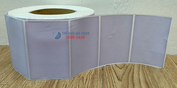 Decal giấy 100x65mm màu tím nhạt