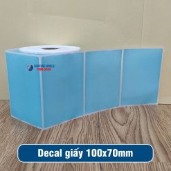 Decal giấy in mã vạch 100x70mm màu xanh nhạt giá tốt