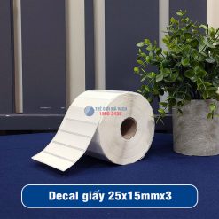 Decal giấy in mã vạch 25x15mm loại 3 tem 1 hàng giá tốt