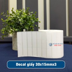 Decal giấy in mã vạch 30x15mm loại 3 tem 1 hàng giá tốt