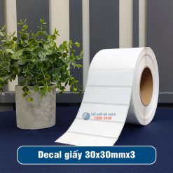 Decal giấy in mã vạch 30x30mm loại 3 tem 1 hàng giá tốt
