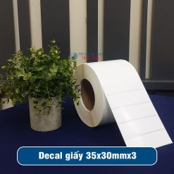 Decal giấy in mã vạch 35x30mm loại 3 tem 1 hàng giá tốt