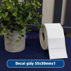 Decal giấy in mã vạch 55x30mm loại 1 tem 1 hàng giá tốt