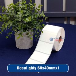 Decal giấy in mã vạch 60x40mm loại 1 tem 1 hàng giá tốt
