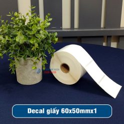 Decal giấy in mã vạch 60x50mm loại 1 tem 1 hàng giá tốt