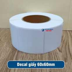 Decal giấy in mã vạch 60x60mm loại 1 tem 1 hàng giá tốt