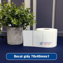 Decal giấy in mã vạch 70x40mm loại 1 tem 1 hàng giá tốt