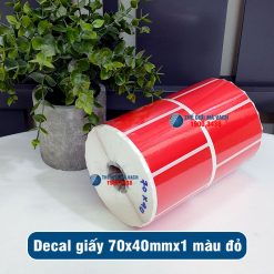 Decal giấy in mã vạch 70x40mm màu đỏ giá tốt