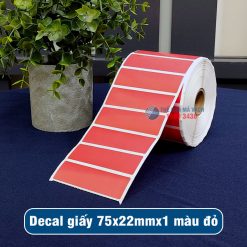 Decal giấy in mã vạch 75x22mm màu đỏ giá tốt