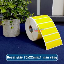 Decal giấy in mã vạch 75x22mm màu vàng giá tốt