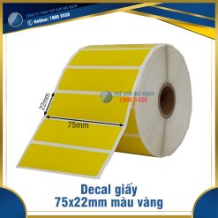 Decal giấy in mã vạch 75x22mm màu vàng