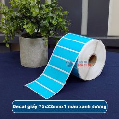 Decal giấy in mã vạch 75x22mm màu xanh dương giá tốt