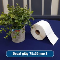 Decal giấy in mã vạch 75x55mm loại 1 tem 1 hàng giá tốt