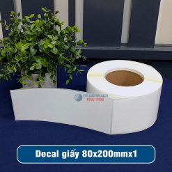 Decal giấy in mã vạch 80x200mm loại 1 tem 1 hàng giá tốt
