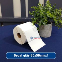 Decal giấy in mã vạch 80x50mm loại 1 tem 1 hàng giá tốt