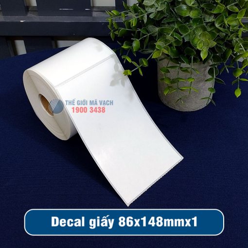 Decal giấy in mã vạch 86x148mm loại 1 tem 1 hàng giá tốt