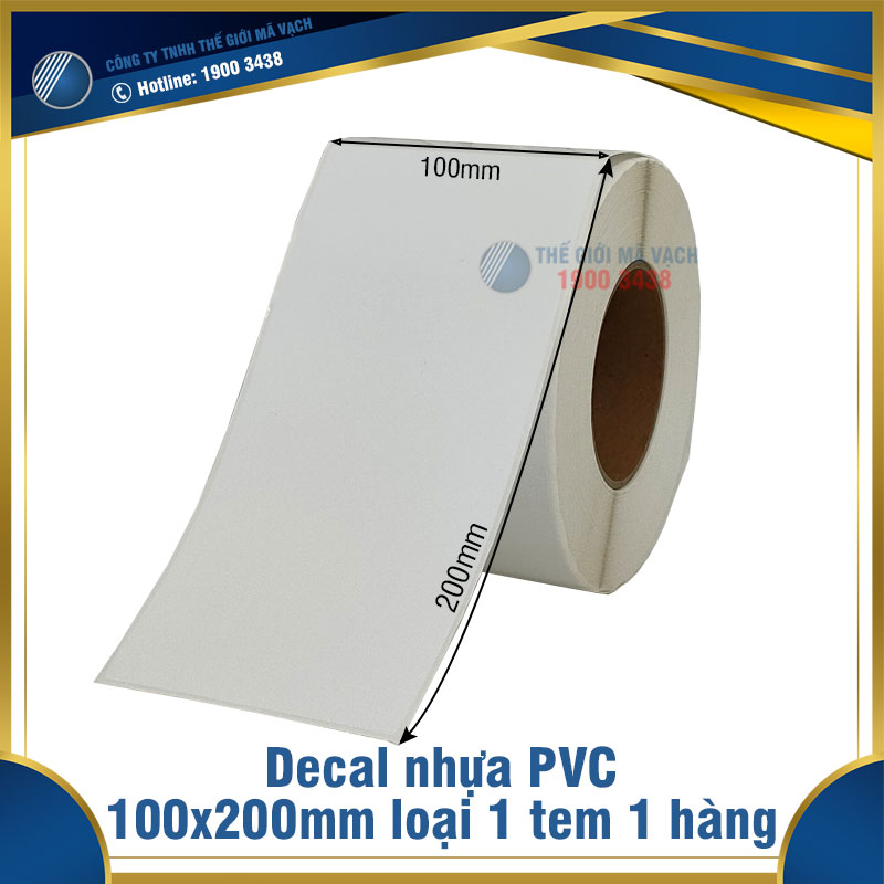 Decal nhựa PVC 100x200mm loại 1 tem 1 hàng