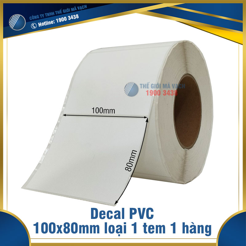 Decal nhựa PVC 100x80mm loại 1 tem 1 hàng