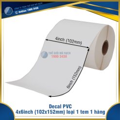 Decal nhựa PVC 102x152mm (4x6inch) loại 1 tem 1 hàng