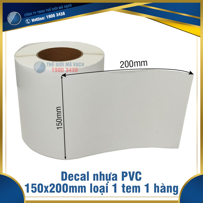 Decal nhựa PVC 150x200mm loại 1 tem 1 hàng