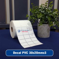 Decal nhựa PVC 30x20mm loại 3 tem 1 hàng giá tốt